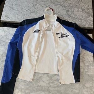 Kith White Blue Black Athletic Zip-Up Jacket